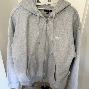 STUSSY Stock Logo Zip Hoodie